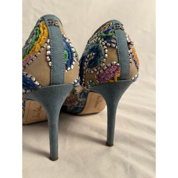Sam Edelman Hazel Embroidered Mesh Pumps Women’s 8 Medium - Picture 5 of 8